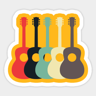 cool guitar classic retro funny Sticker